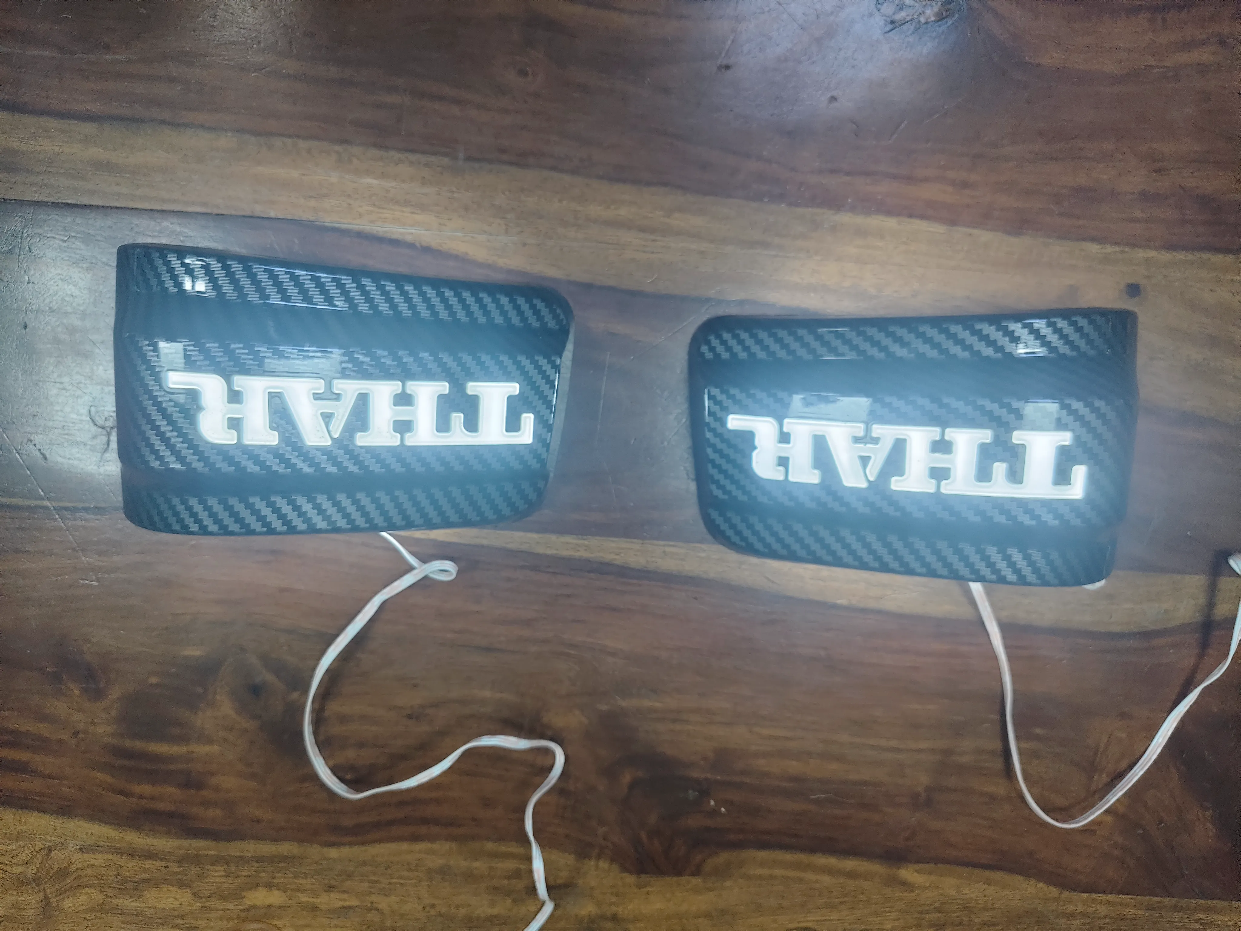 Mahindra Thar Mirror Cover with LED Black & Carbon